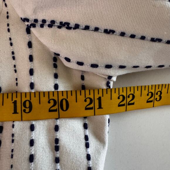 TALBOTS Blazer 16 Piped Textured Jacket Cream W/Black Dash Line Pattern 3 Button - Picture 14 of 15